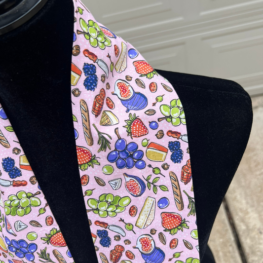Charcuterie on Pink Kitchen Scarf