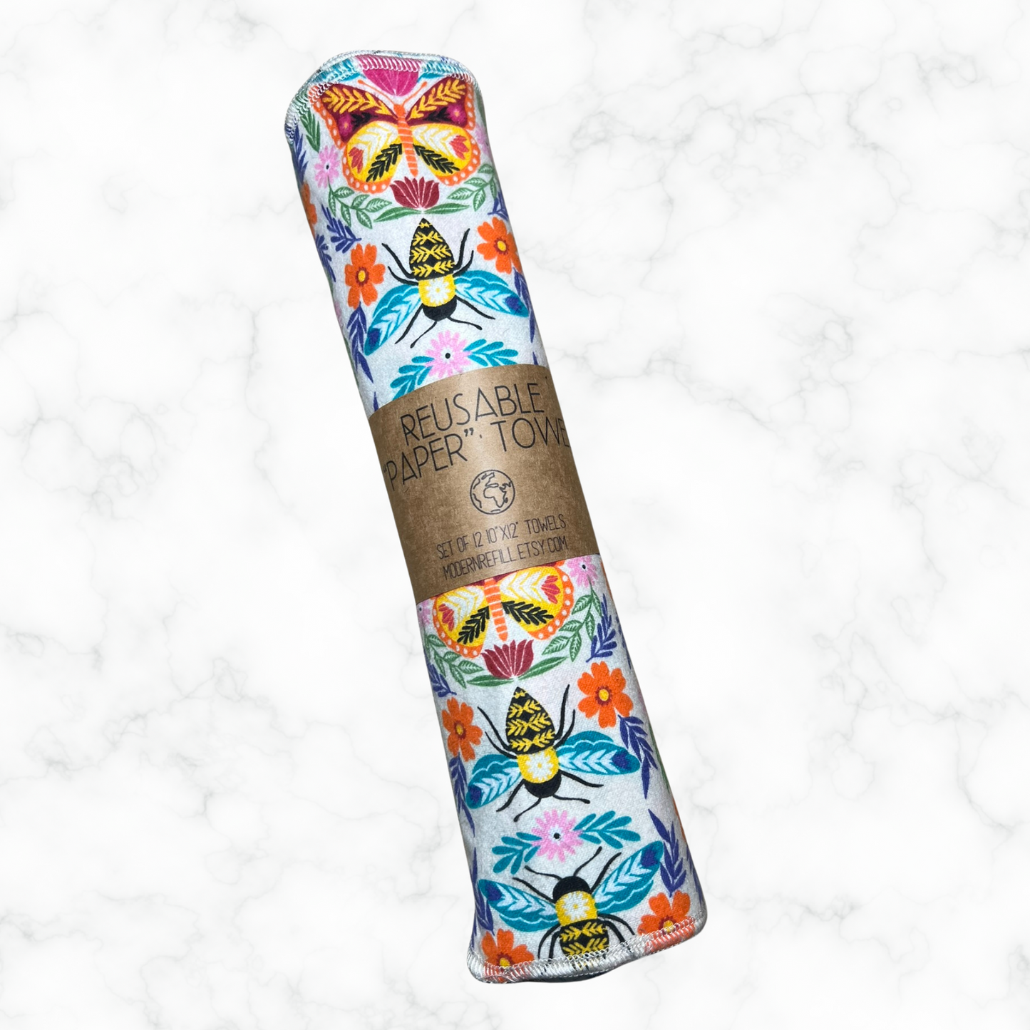 Reusable Paper Towels - Bright Insects