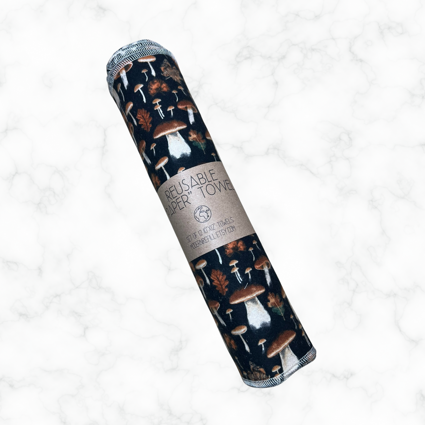 Reusable Paper Towels - Brown Mushrooms