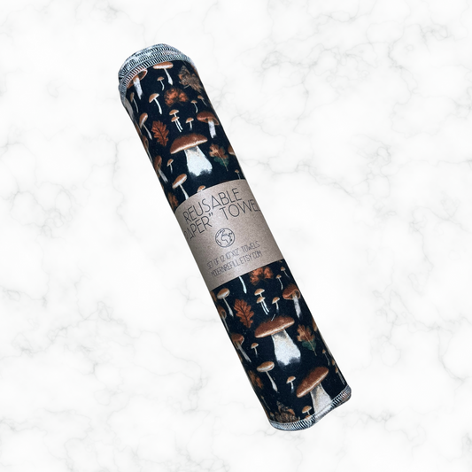 Reusable Paper Towels - Brown Mushrooms