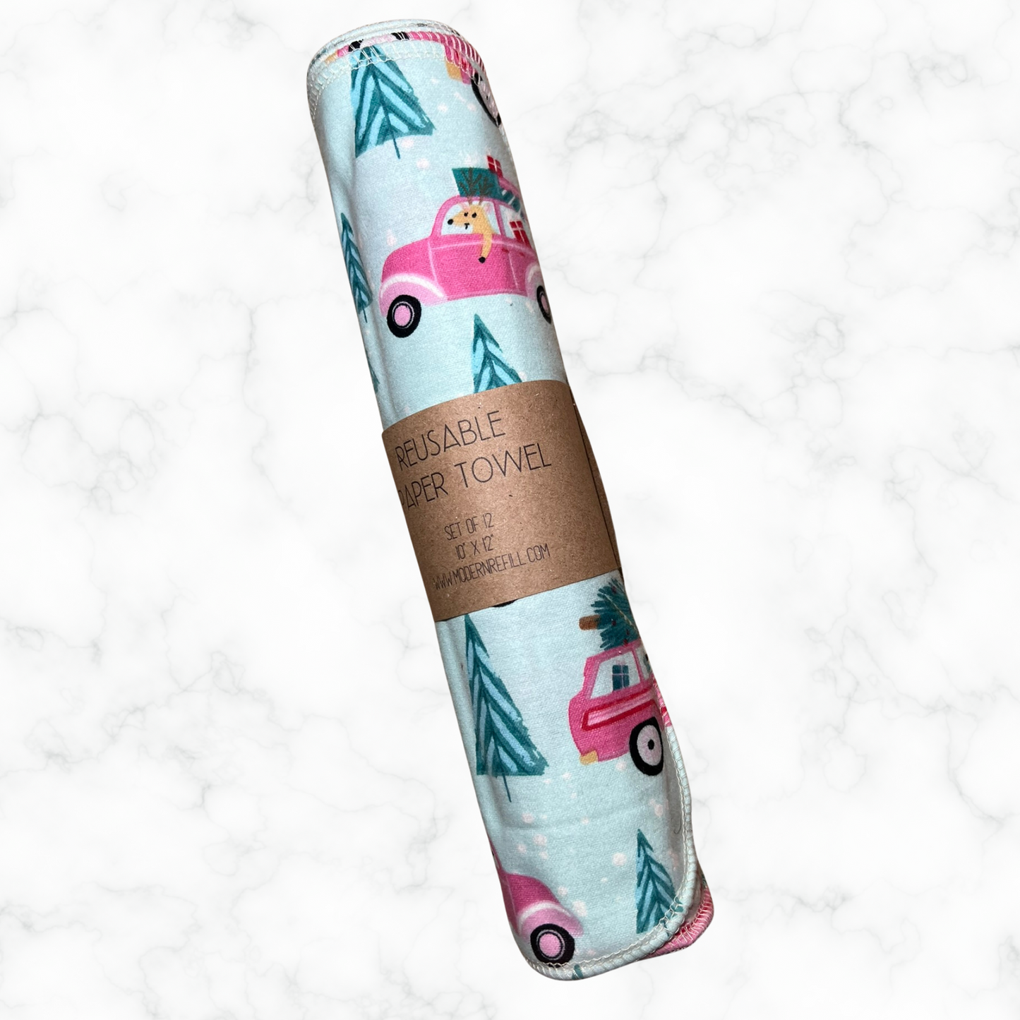 Reusable Paper Towels - Christmas Cars