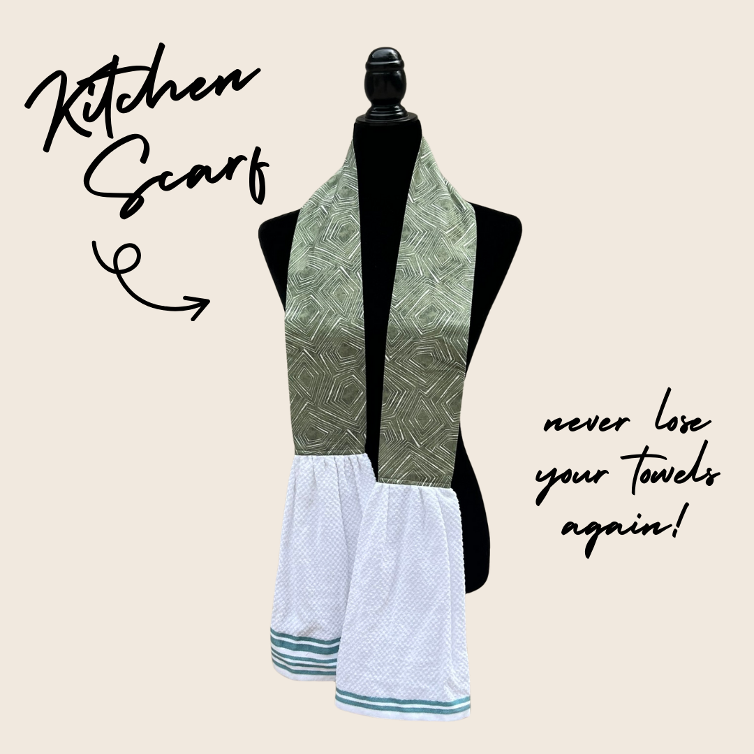 Green Geometric Kitchen Scarf