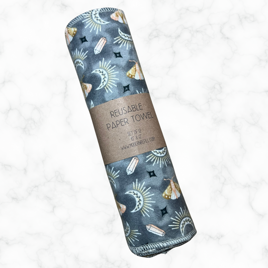 Reusable Paper Towels - Moths and Crystals