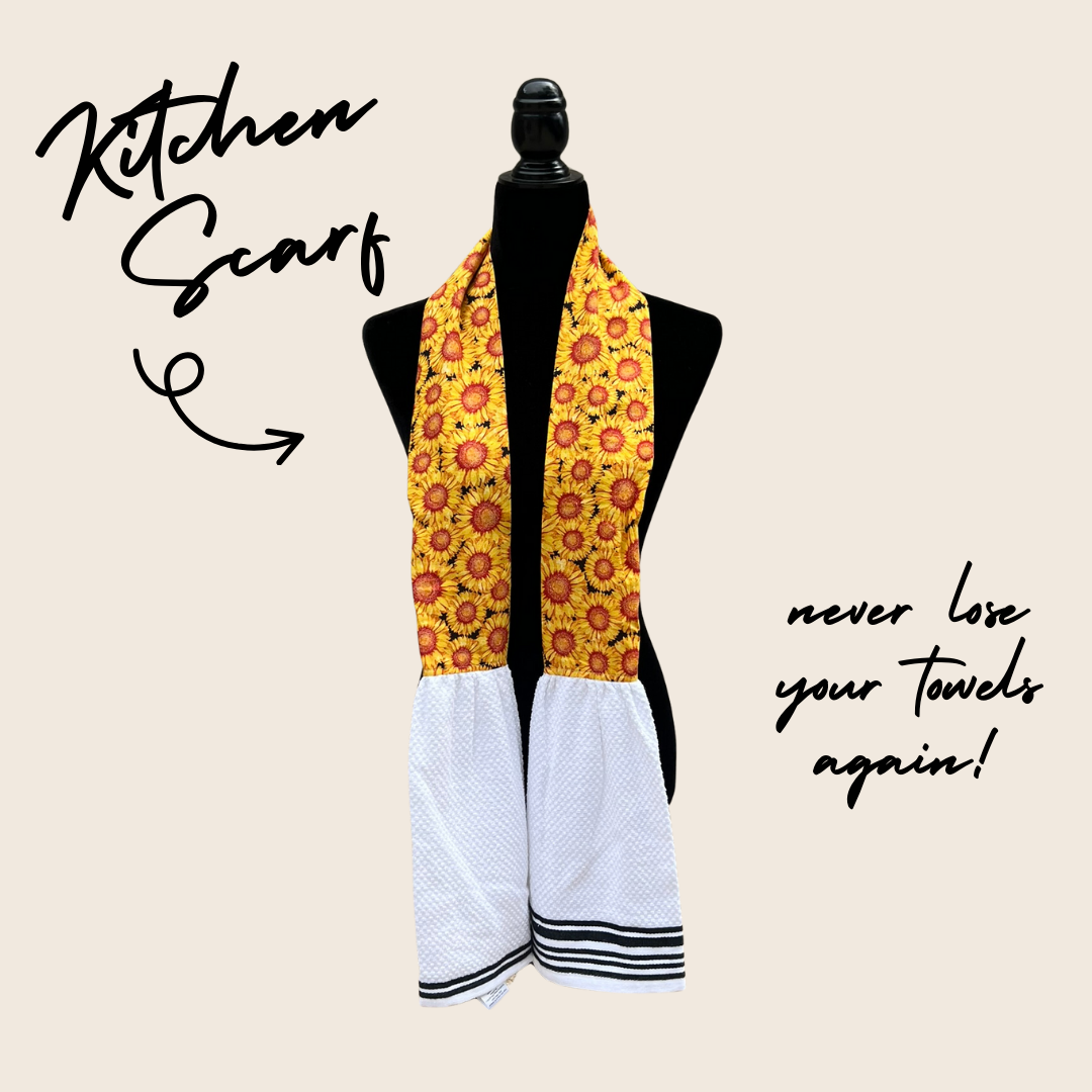 Packed Sunflowers Kitchen Scarf