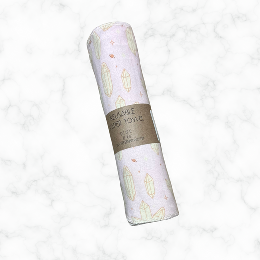Reusable Paper Towels - Pink Crystals