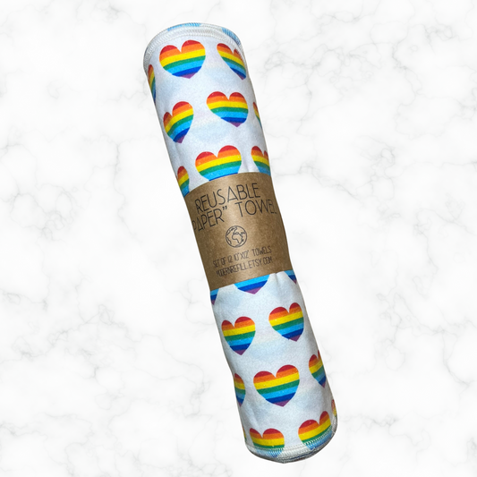 Reusable Paper Towels - Pride Hearts