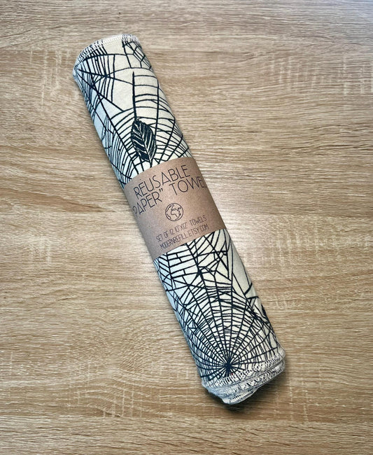 Spiderweb Flannel Reusable Paper Towels | Sustainable Kitchen Towels